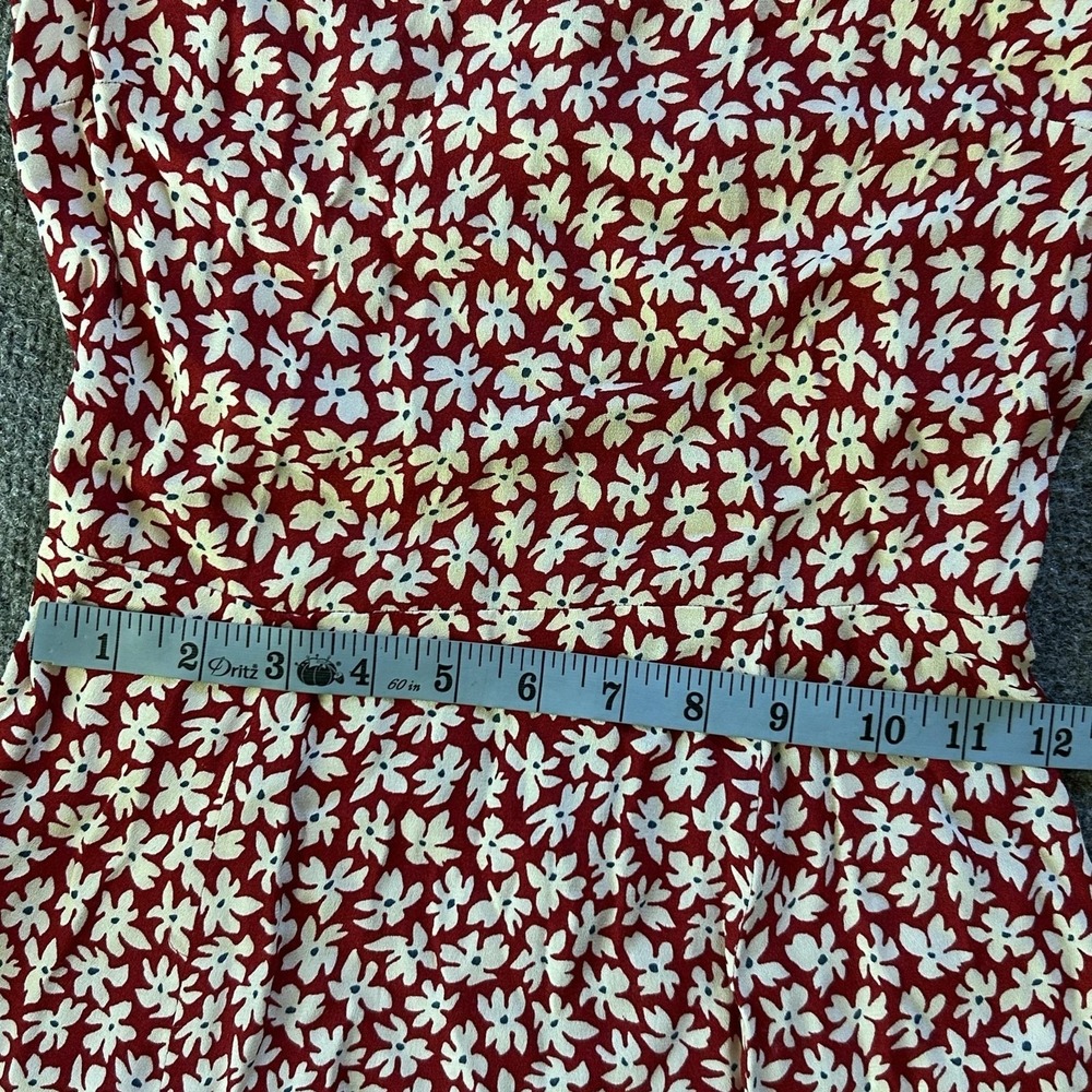 Reformation Dress Womens 2 Red Floral Cutout Maxi Fit Flare Short Sleeve Slit - Picture 9 of 16